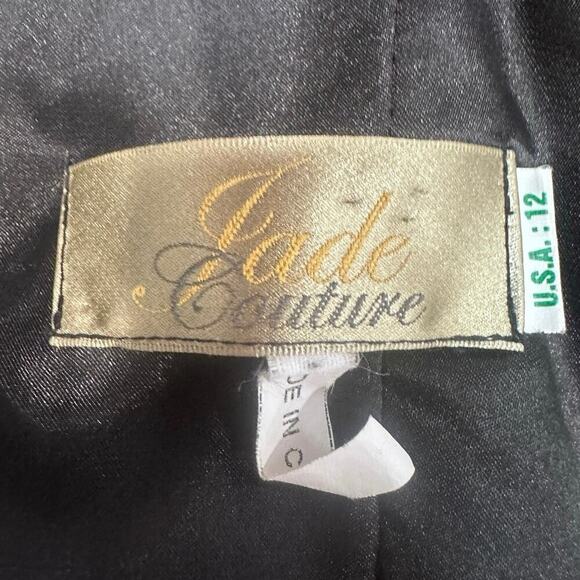 Jade Courture by Jasmine Bridal Black One Shoulder Gown with Boning EUC SZ 12 - Picture 11 of 11